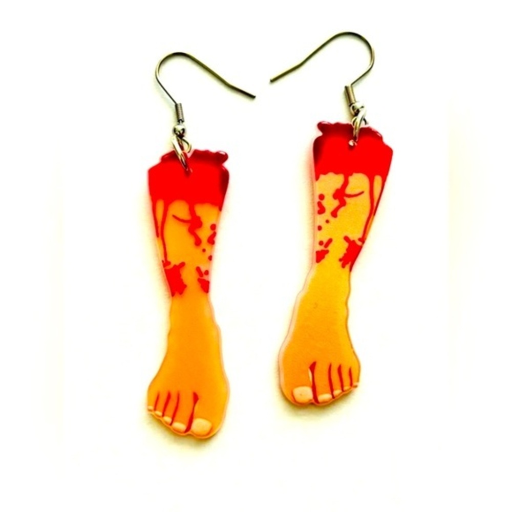 Severed Legs Acrylic Halloween Earrings, NWT, Unworn